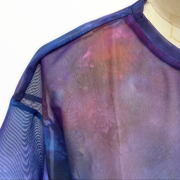 Athleta Tie Dye Mesh Oversized Tee Shirt Top - Picture 6 of 8